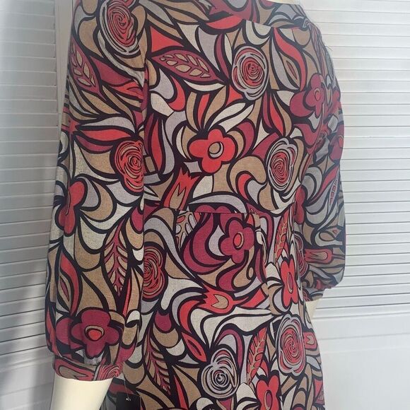 NWT Vintage Floral Psychedelic Print Mod Dress Medium - Picture 7 of 15